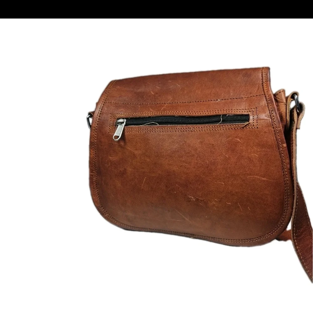Komal’s Passion Leather Crossbody Bag Brown Canvas Unisex Retro